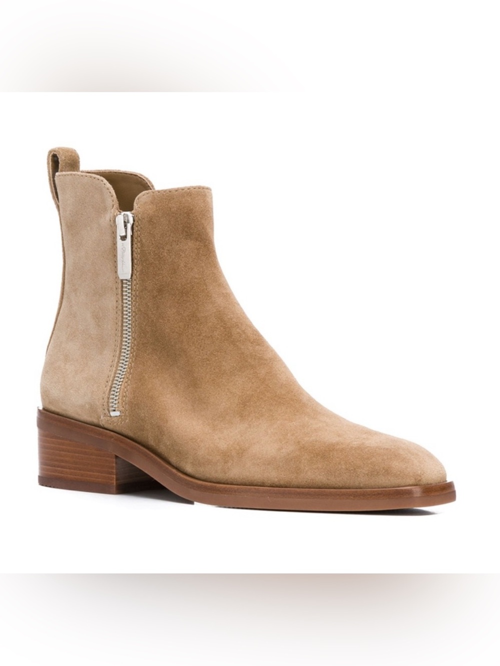 3.1 Phillip Lim Tan Suede Ankle Booties with Side Zip